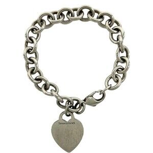 TIFFANY & CO. Silver Heart Charm Bracelet